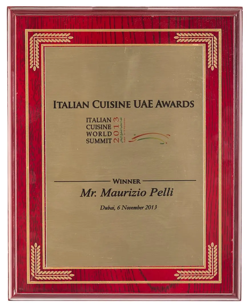 Leadership & Accolades - Maurizio Pelli - Italian Cuisine UAE Awards